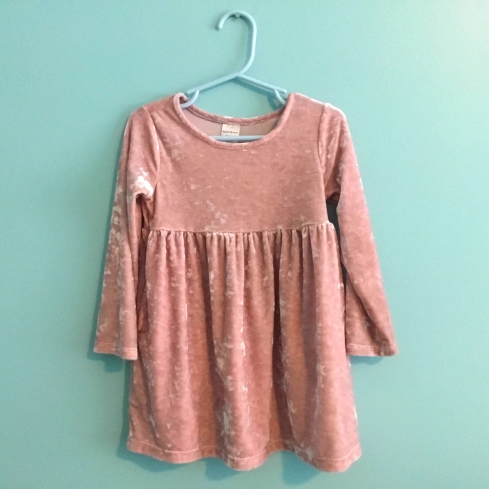 Pink velvet / velour toddler dress